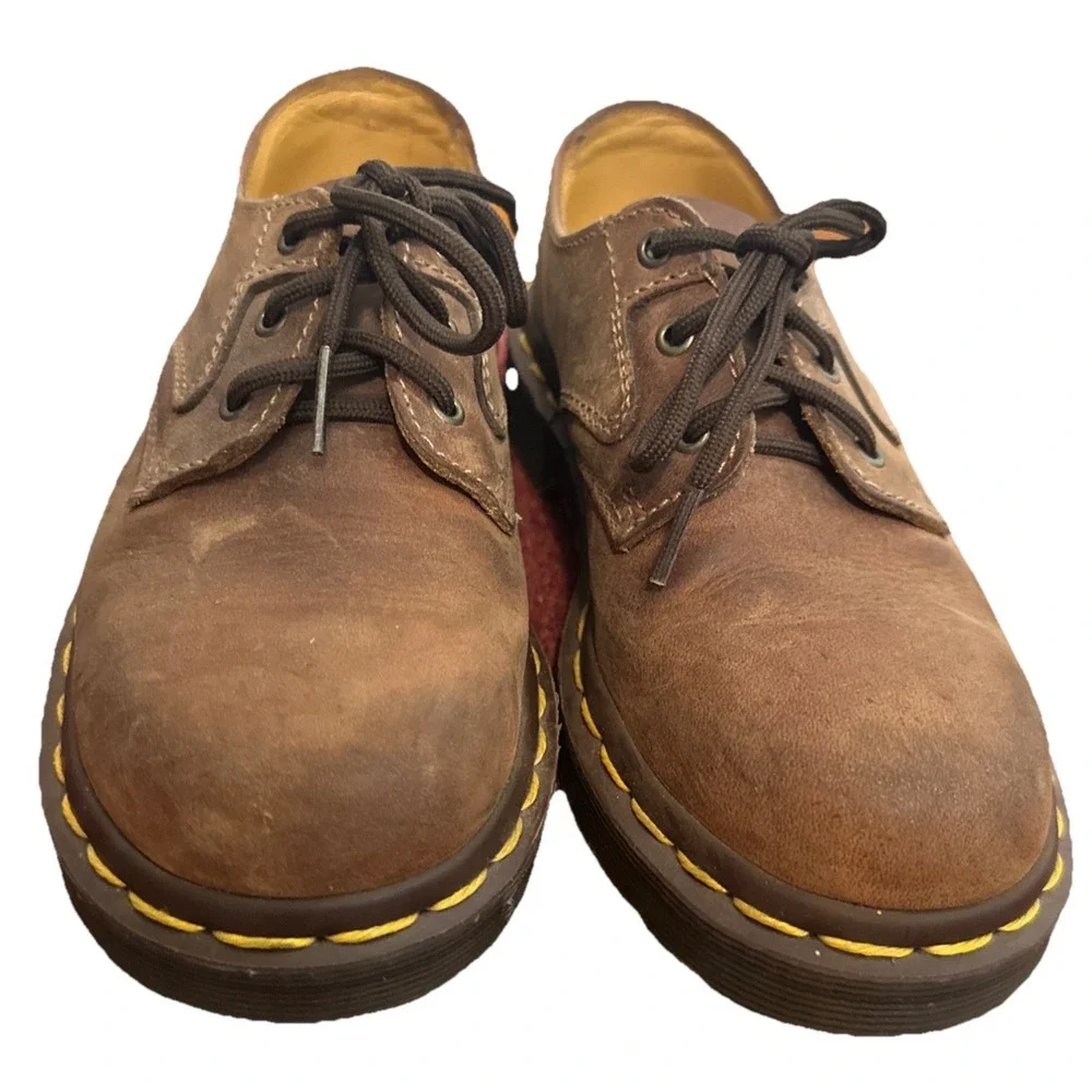 VINTAGE Dr Martens 1561 US Youth 1 Made In England Brown Leather‎ Oxford Shoe